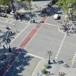 Passeig de Gràcia and Carrer de Provença seen from Casa Milà in Barcelona