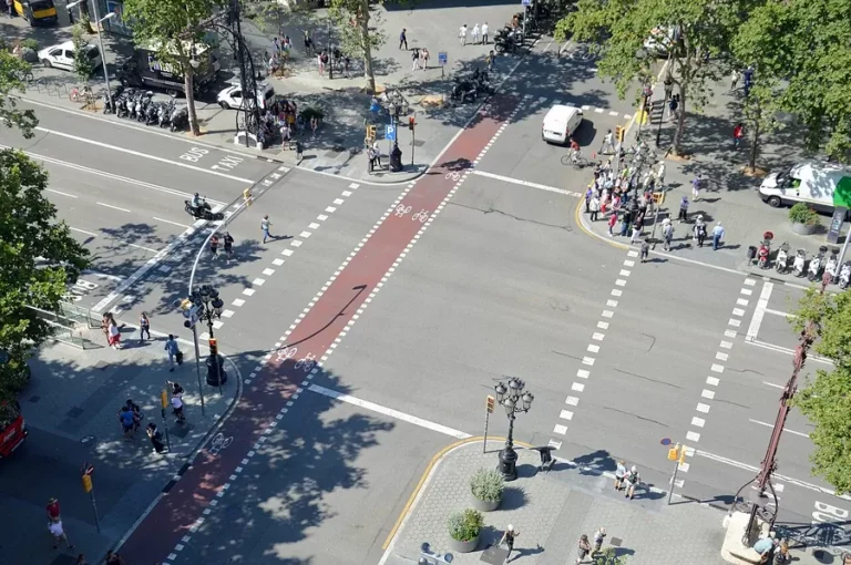 Passeig de Gràcia and Carrer de Provença seen from Casa Milà in Barcelona