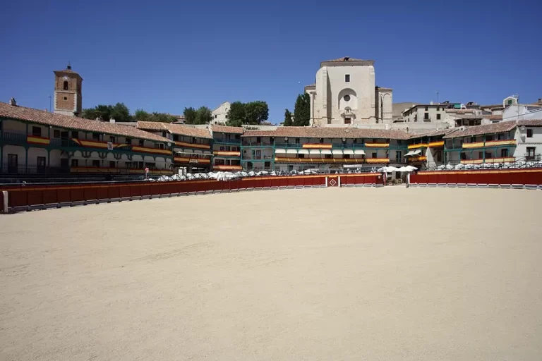 Panoramic view of the Plaza Mayor of Chinchón, near Madrid