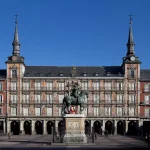 Plaza Mayor in Madrid with its arcaded façades and equestrian statue