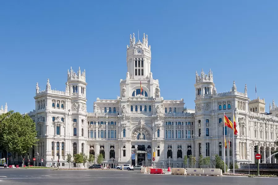 Cibeles Palace in Madrid, home of Madrid City Council, where residents register on the padrón